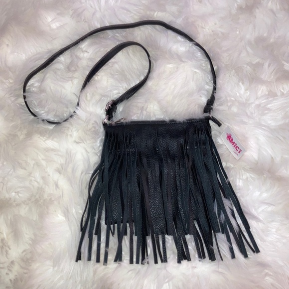 AMICI Black Fringe Shoulder Bag Purse for Girls - Picture 4 of 7